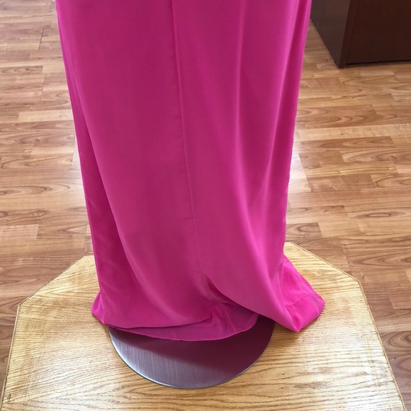 Azla (hot pink) one shoulder full length dress - Picture 6 of 7